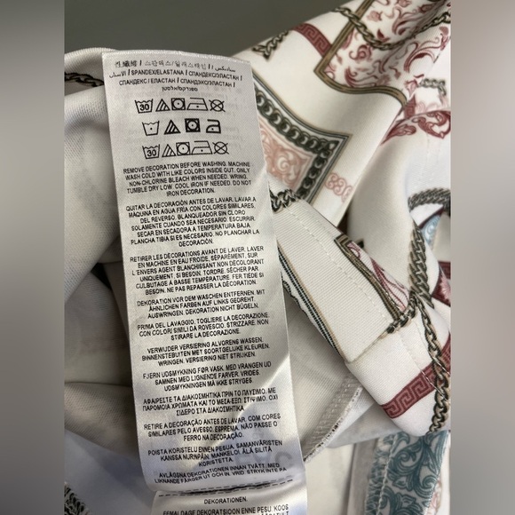 Guess strapless bodycon gold hardware tie vneck knee length dress size Medium - Picture 11 of 11